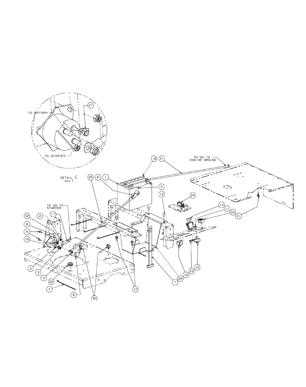 Kawasaki 25hp Electrical Assembly Diagram and Parts List for M54-KW 53AI8CT4050-25HP Cub Cadet Lawn Tractor